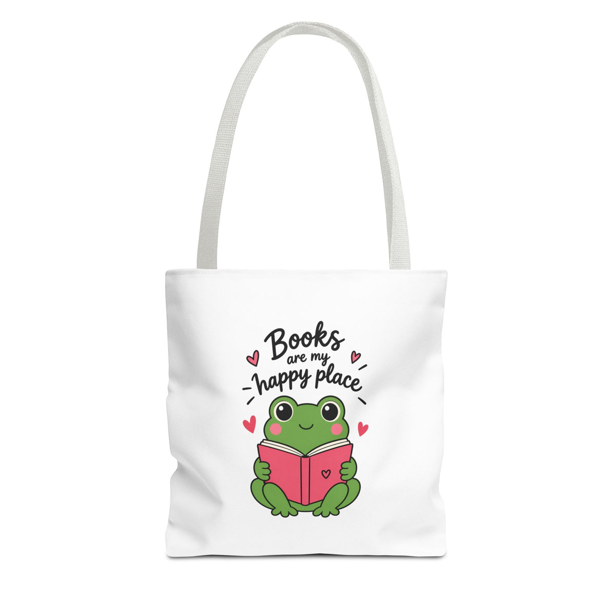 Reading Frog Tote Bag — Cute Reading Lover Canvas Bag