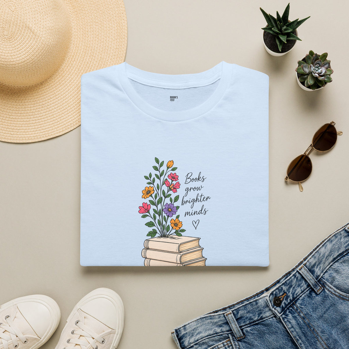 Books Grow Brighter Minds T-Shirt