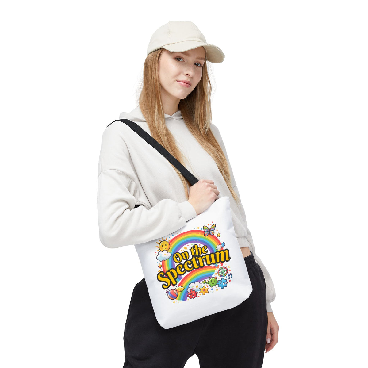 Spectrum Tote Bag | Multiple Sizes | Personalization possible | Multiple Handle Colors