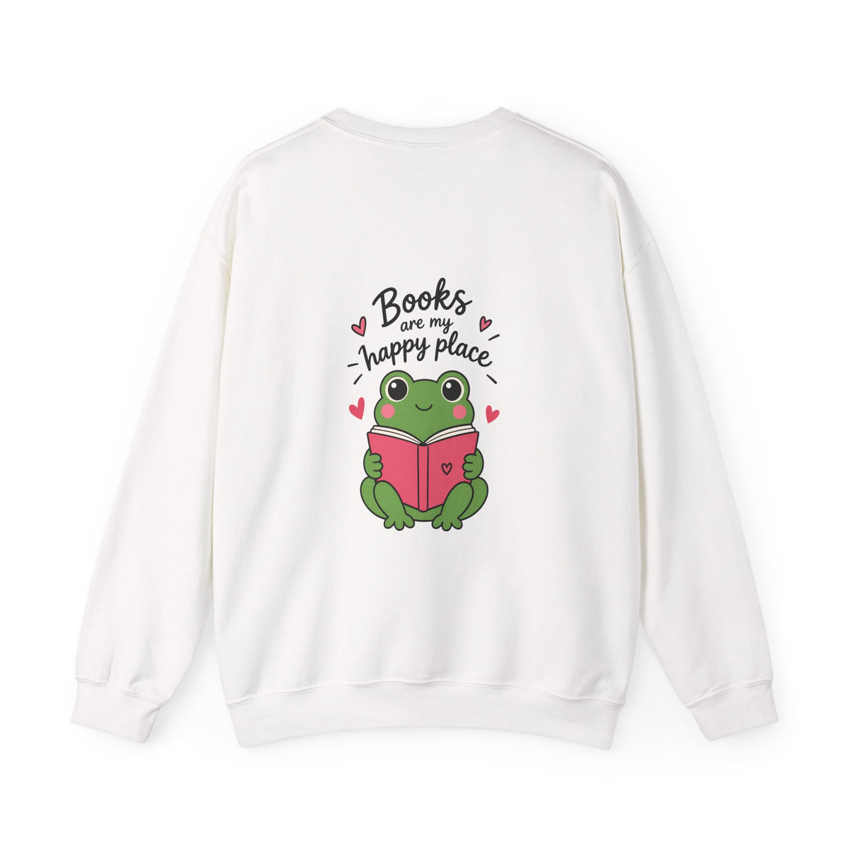 Reading Crewneck Sweatshirt — “Books Are My Happy Place” Cozy Booklover Pullover