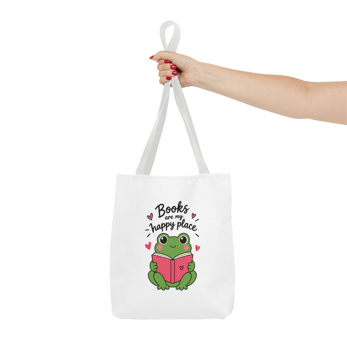 Reading Frog Tote Bag — Cute Reading Lover Canvas Bag