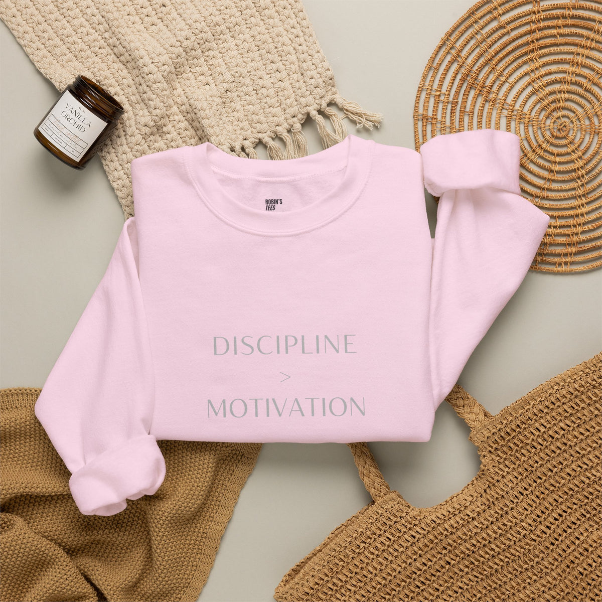 Discipline > Motivation Sweatshirt with front and back print | Multiple Colors