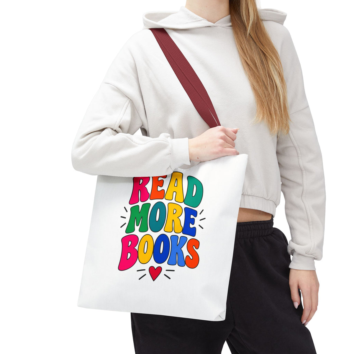 Read More Books Tote Bag — Colorful Book Lover Canvas Tote
