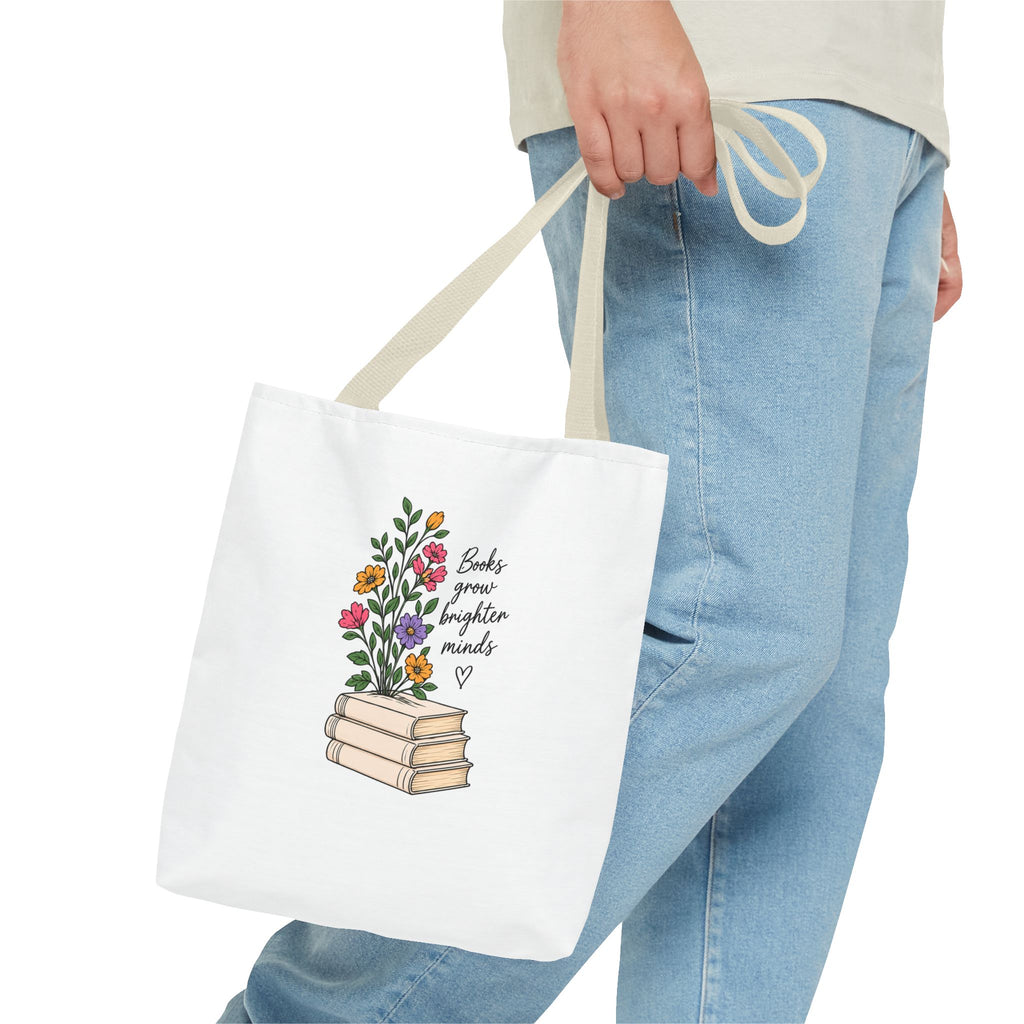 Books Grow Brighter Minds Tote Bag Reading Lover