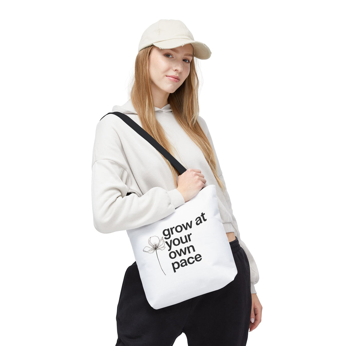 Grow at your own Pace Tote Bag | Multiple Sizes | Personalization possible | Multiple Handle Colors