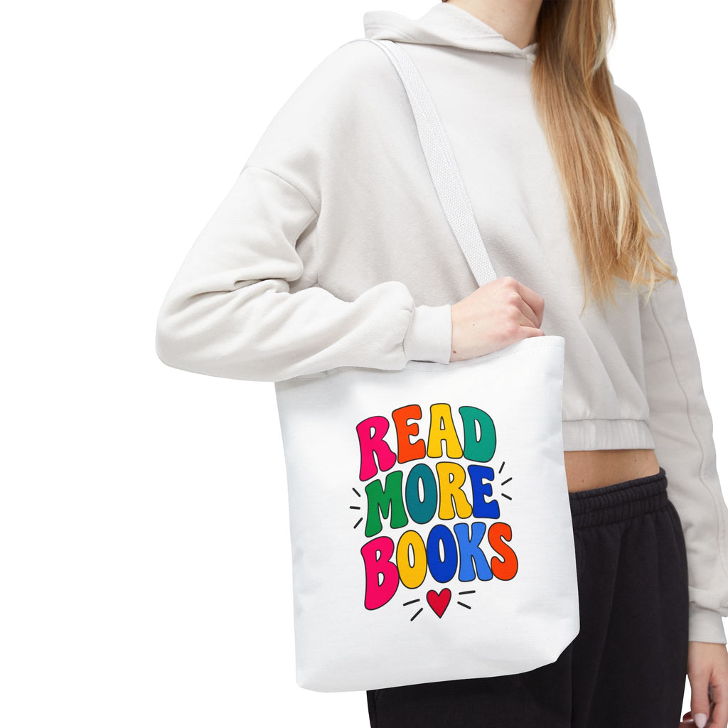 Read More Books Tote Bag — Colorful Book Lover Canvas Tote