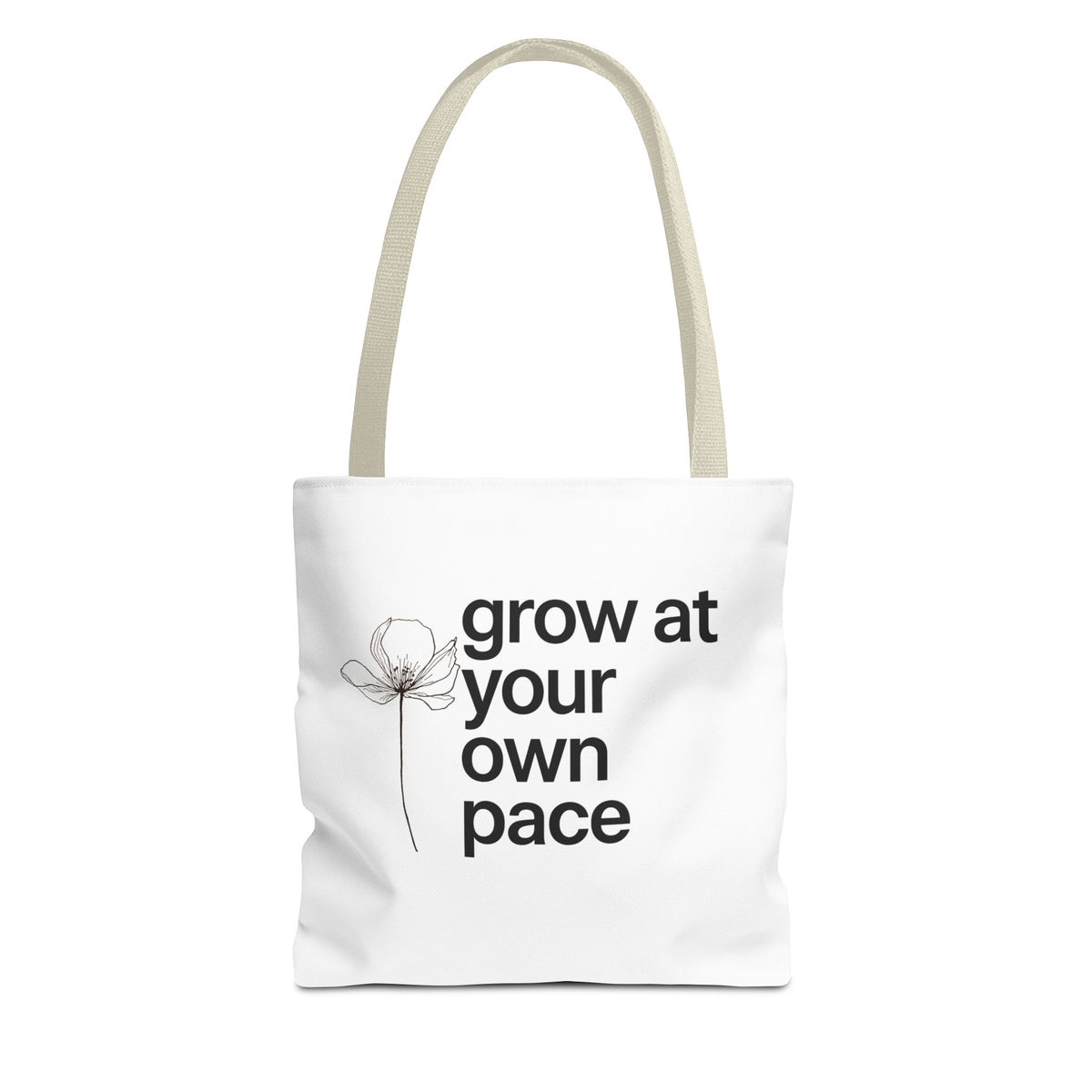 Grow at your own Pace Tote Bag | Multiple Sizes | Personalization possible | Multiple Handle Colors