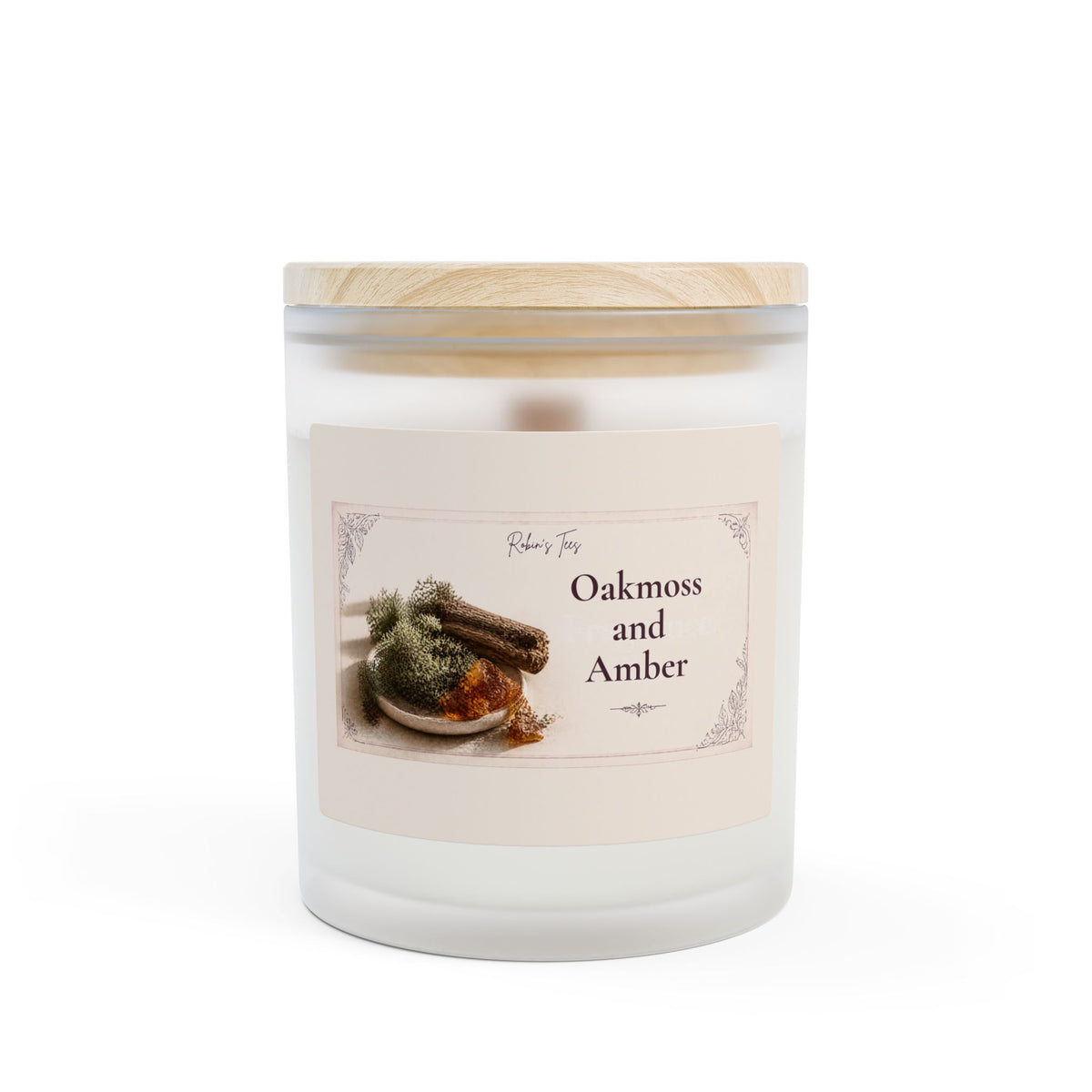 Vanilla Frosted Glass Candle — 11oz Scented Soy Candle with Wooden Lid