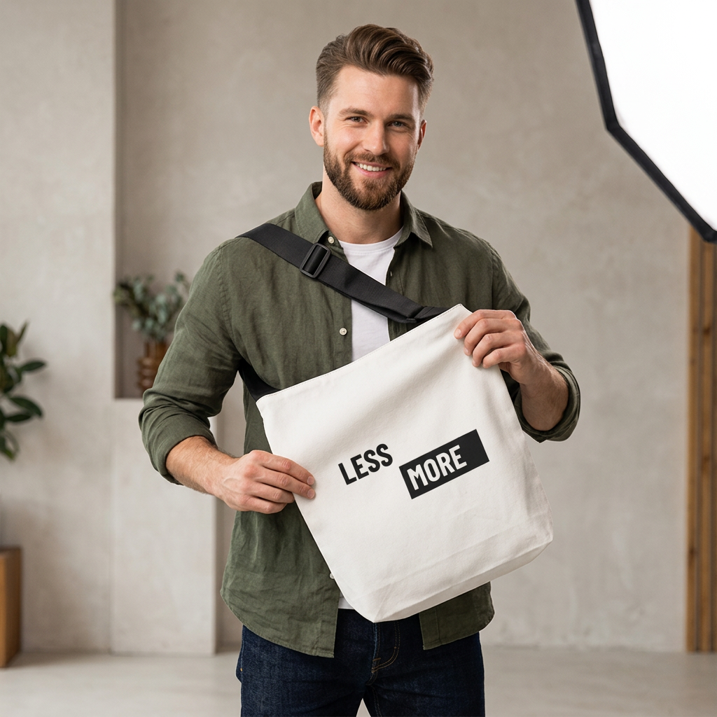 Adjustable Less is More Tote Bag | Personalization possible | Multiple Sizes