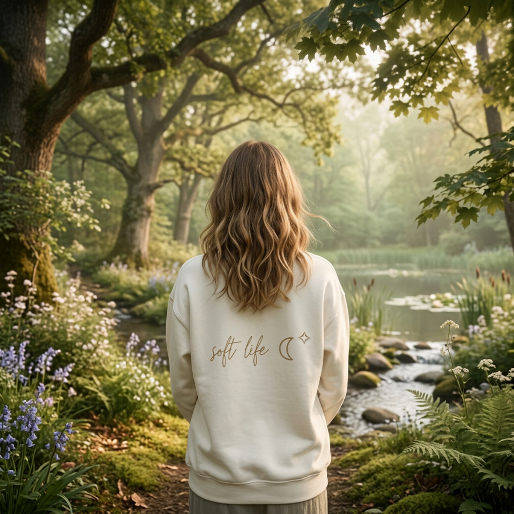 Soft Life Sweatshirt with back print | Multiple Colors