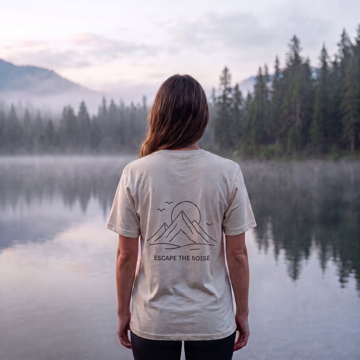 Escape the Noise T-Shirt with front and back print | Multiple Colors