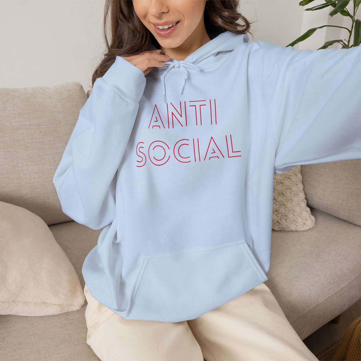 Anti Social Sometimes Hoodie with front and back print | Multiple Colors