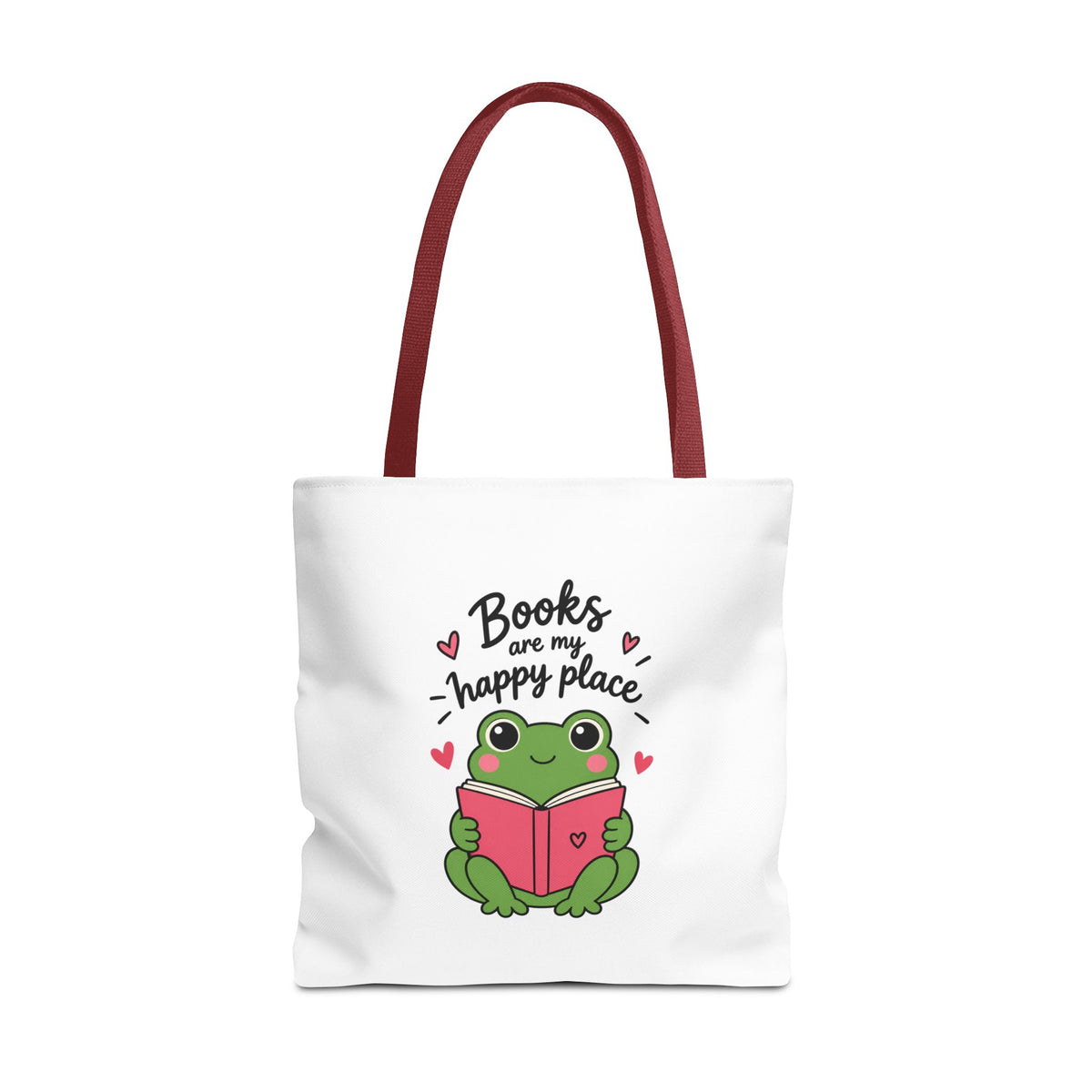 Reading Frog Tote Bag — Cute Reading Lover Canvas Bag
