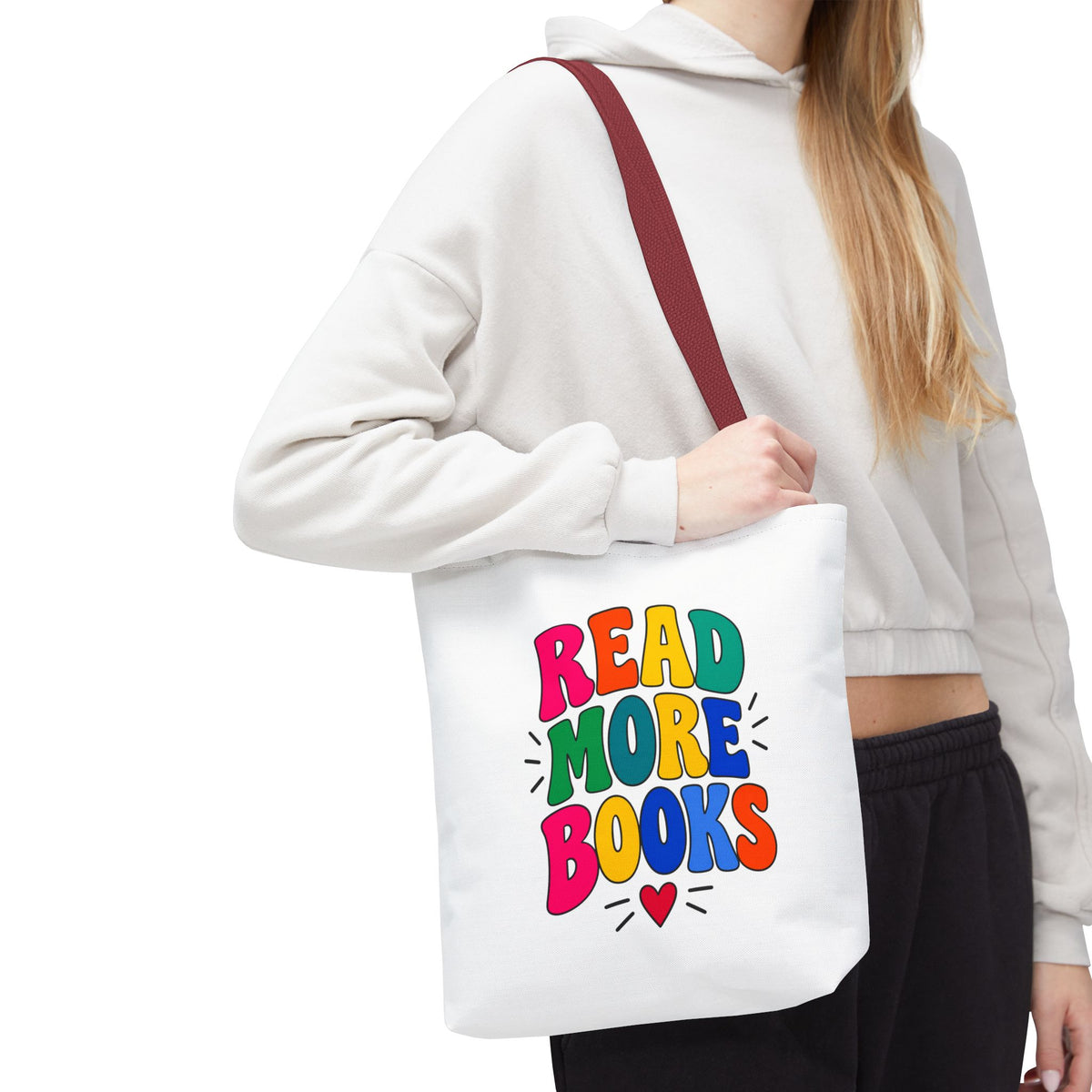 Read More Books Tote Bag — Colorful Book Lover Canvas Tote
