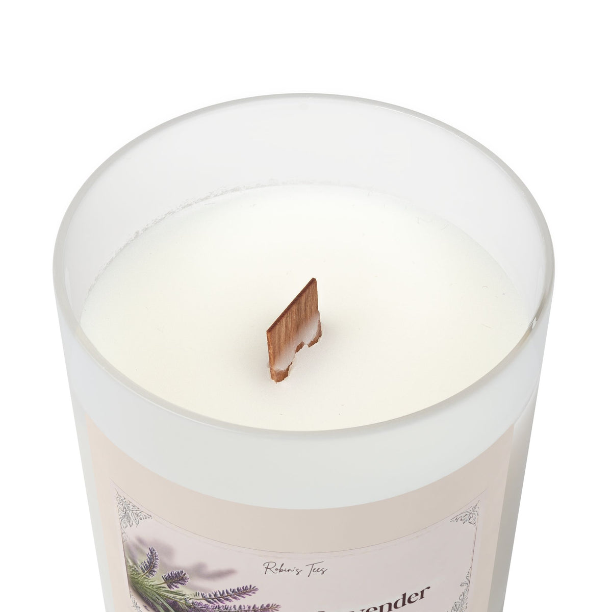 Vanilla Frosted Glass Candle — 11oz Scented Soy Candle with Wooden Lid