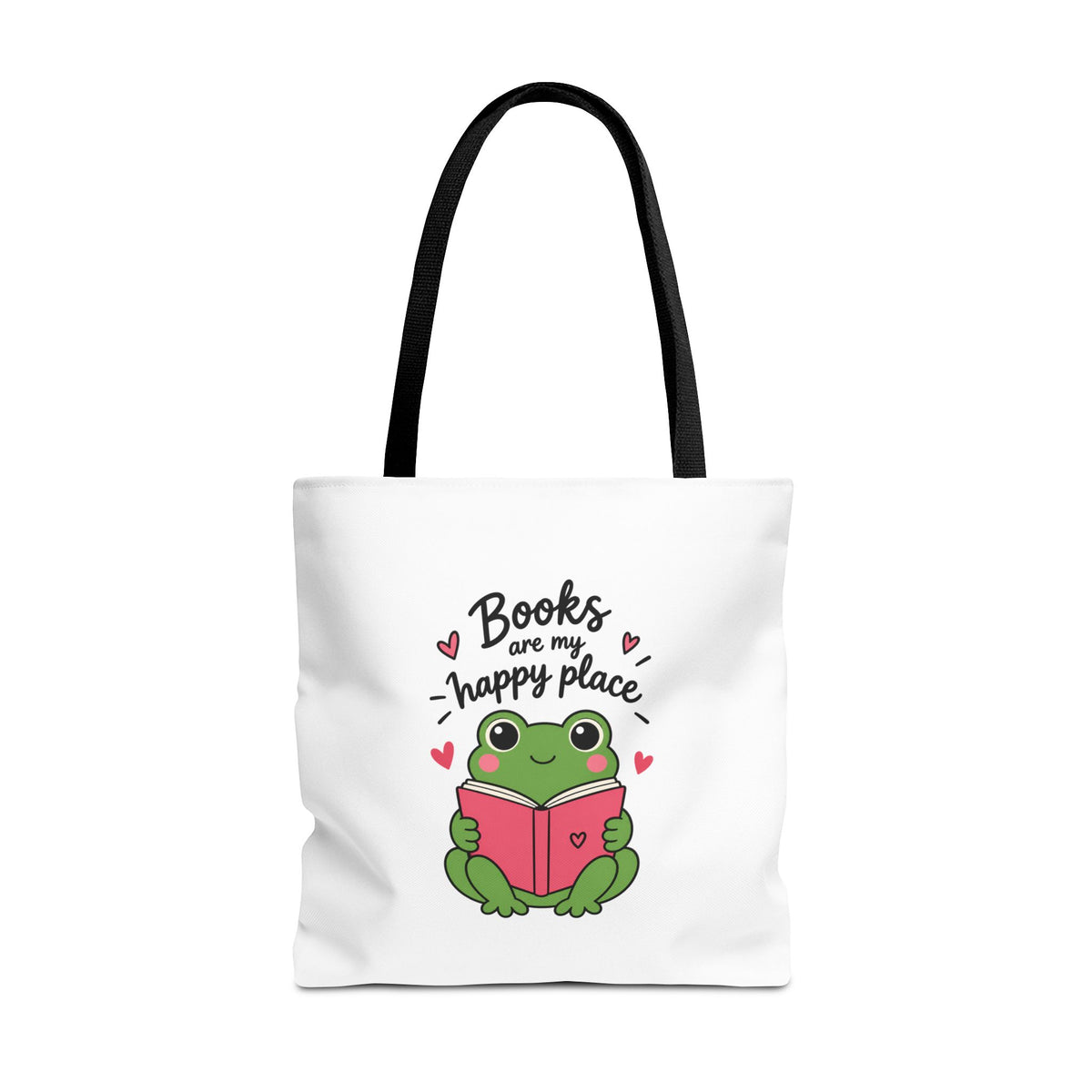 Reading Frog Tote Bag — Cute Reading Lover Canvas Bag