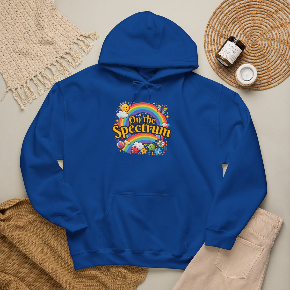 Spectrum Hoodie with front print | Multiple Colors