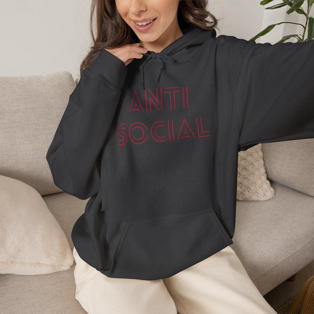 Anti Social Sometimes Hoodie with front and back print | Multiple Colors