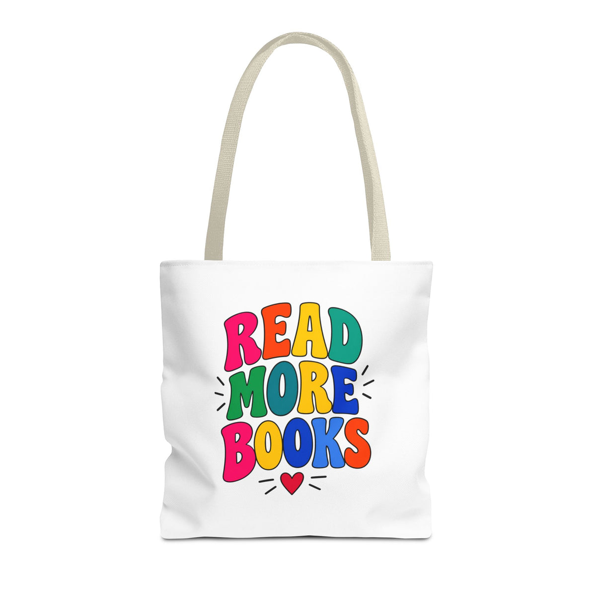 Read More Books Tote Bag — Colorful Book Lover Canvas Tote