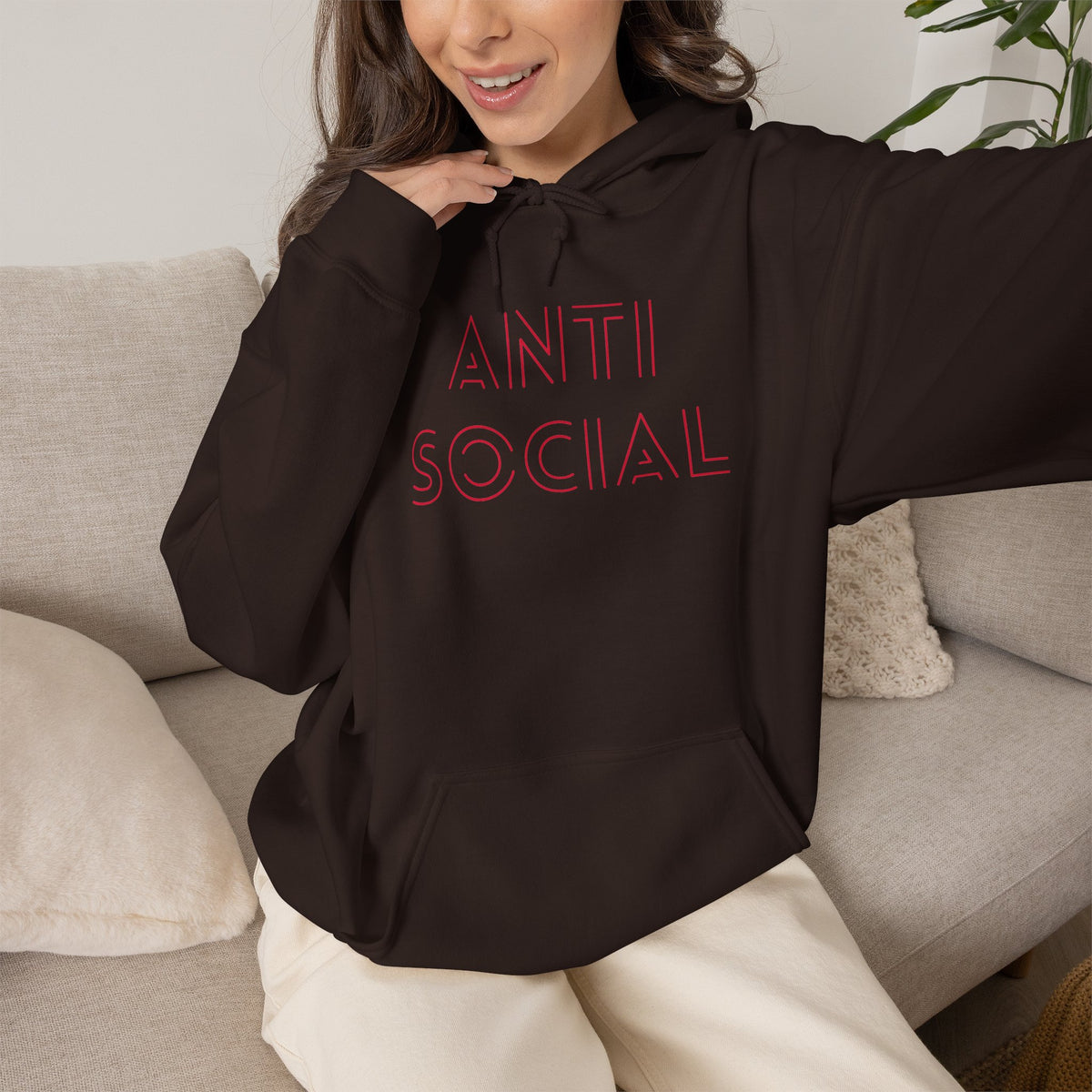 Anti Social Sometimes Hoodie with front and back print | Multiple Colors