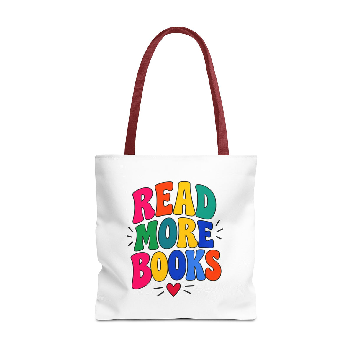 Read More Books Tote Bag — Colorful Book Lover Canvas Tote