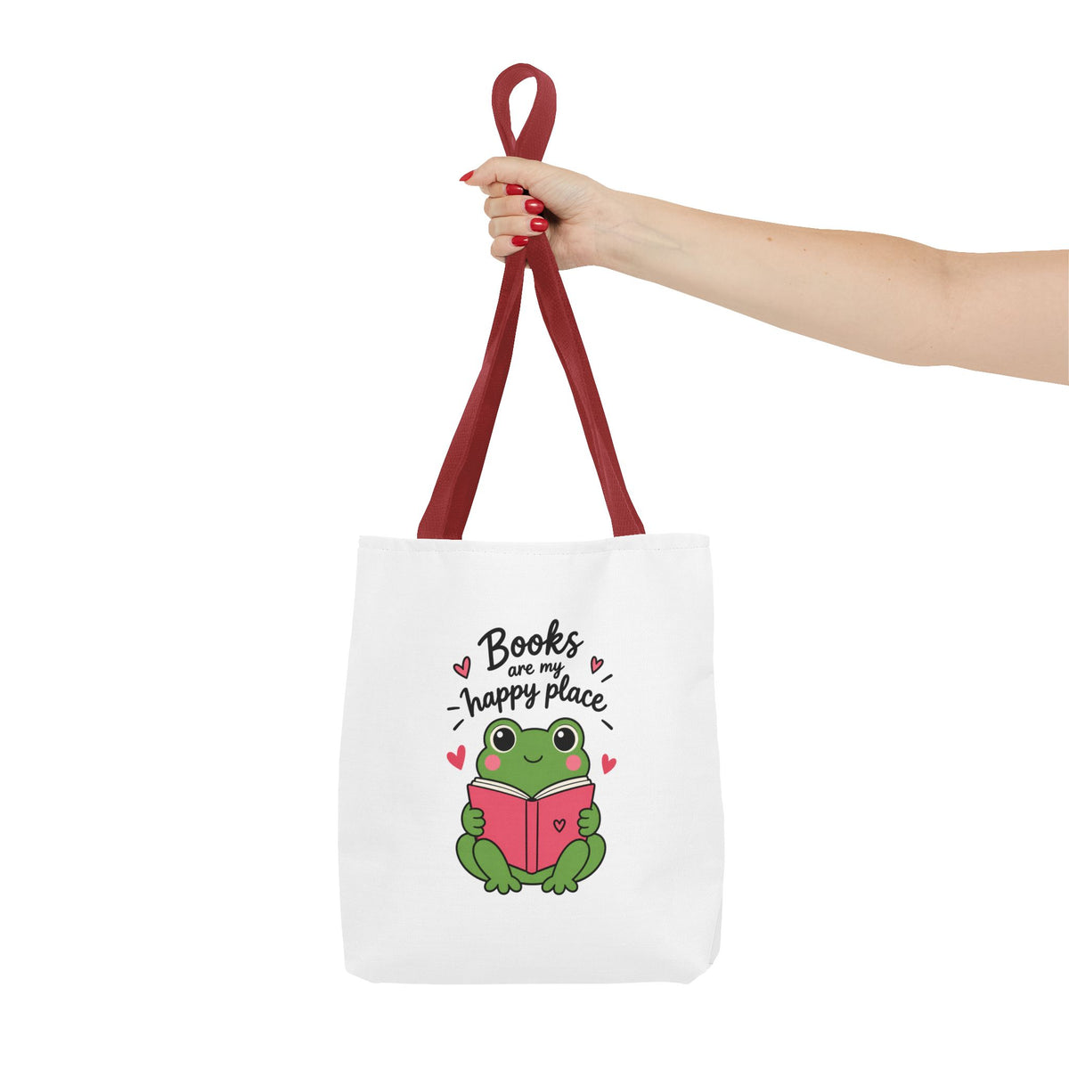 Reading Frog Tote Bag — Cute Reading Lover Canvas Bag