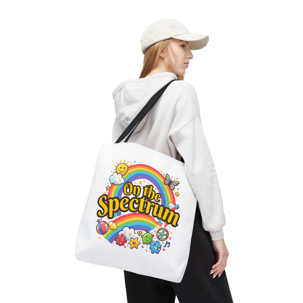 Spectrum Tote Bag | Multiple Sizes | Personalization possible | Multiple Handle Colors