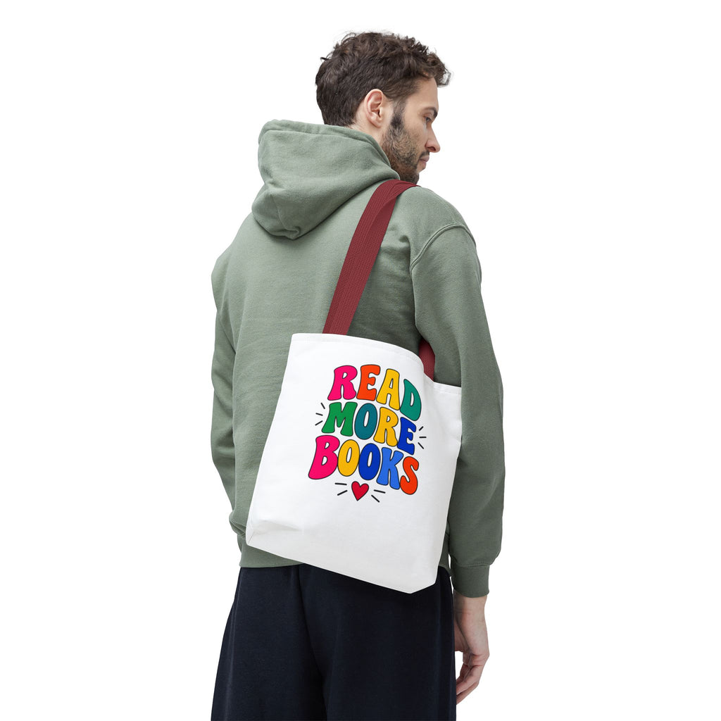 Read More Books Tote Bag — Colorful Book Lover Canvas Tote