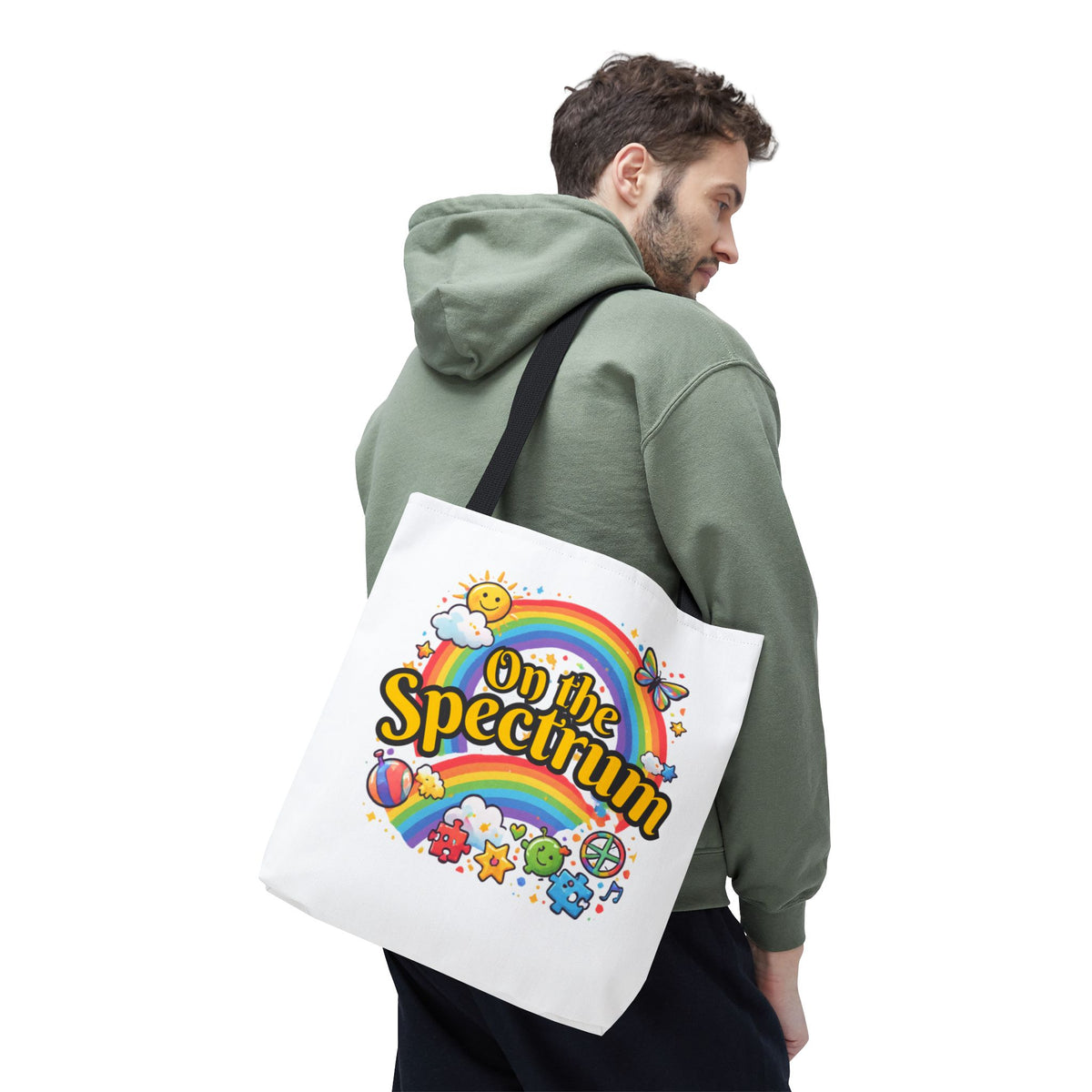Spectrum Tote Bag | Multiple Sizes | Personalization possible | Multiple Handle Colors