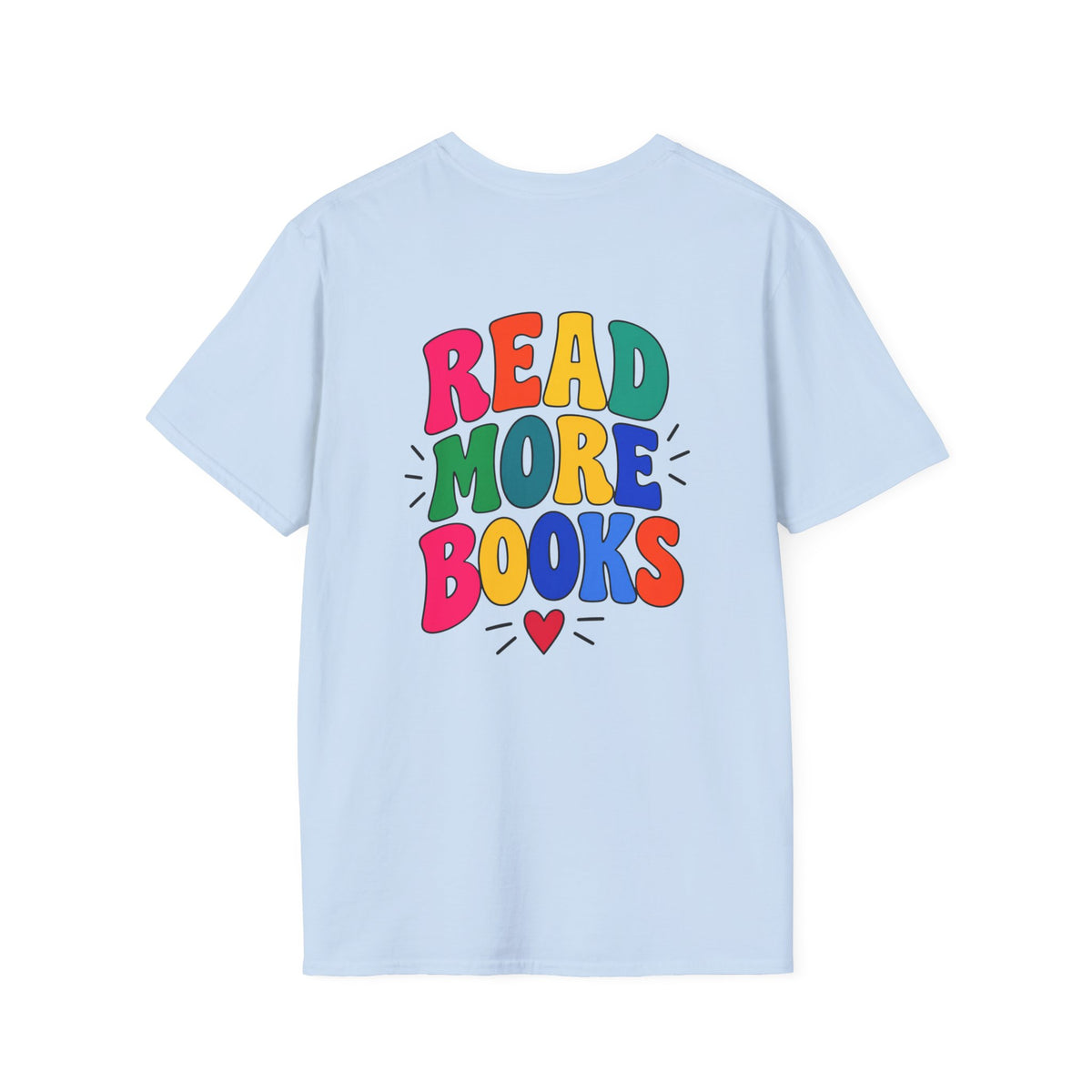 Read More Books T-Shirt — Colorful Retro Back Print