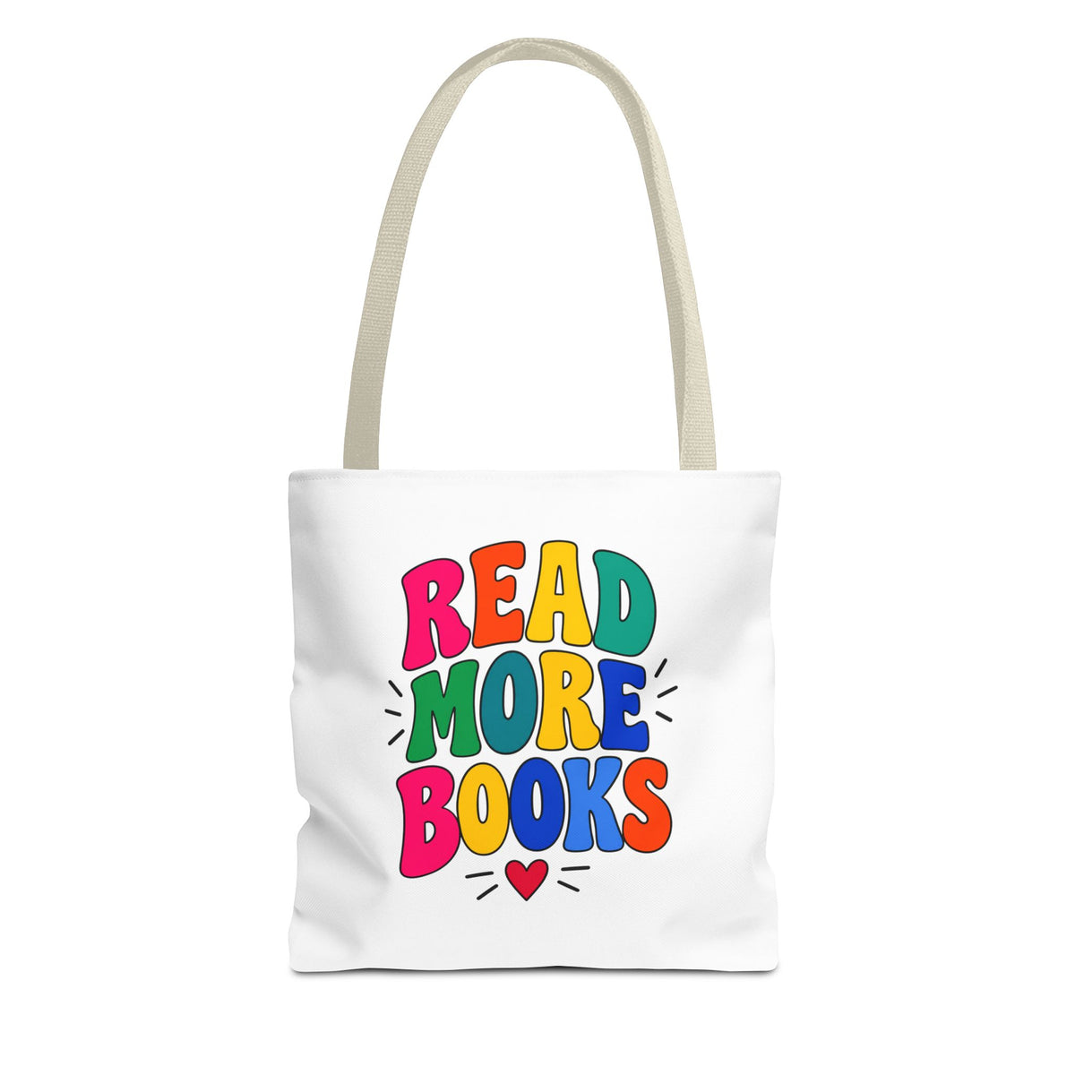 Read More Books Tote Bag — Colorful Book Lover Canvas Tote