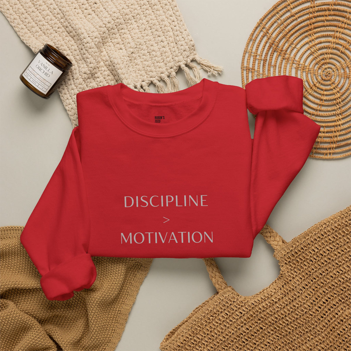 Discipline > Motivation Sweatshirt with front and back print | Multiple Colors