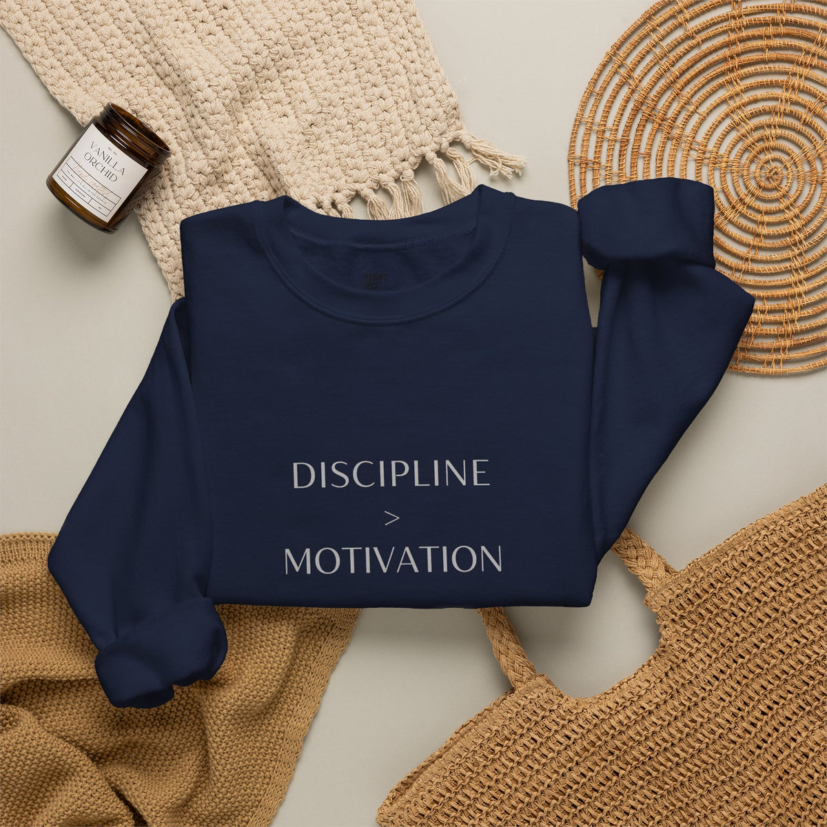 Discipline > Motivation Sweatshirt with front and back print | Multiple Colors