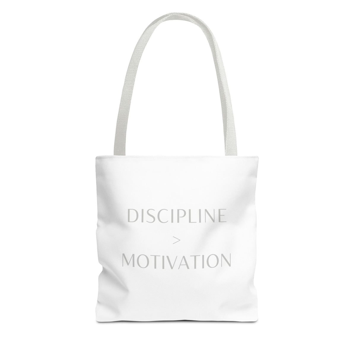 Discipline > Motivation Tote Bag | Multiple Sizes | Personalization possible | Multiple Handle Colors