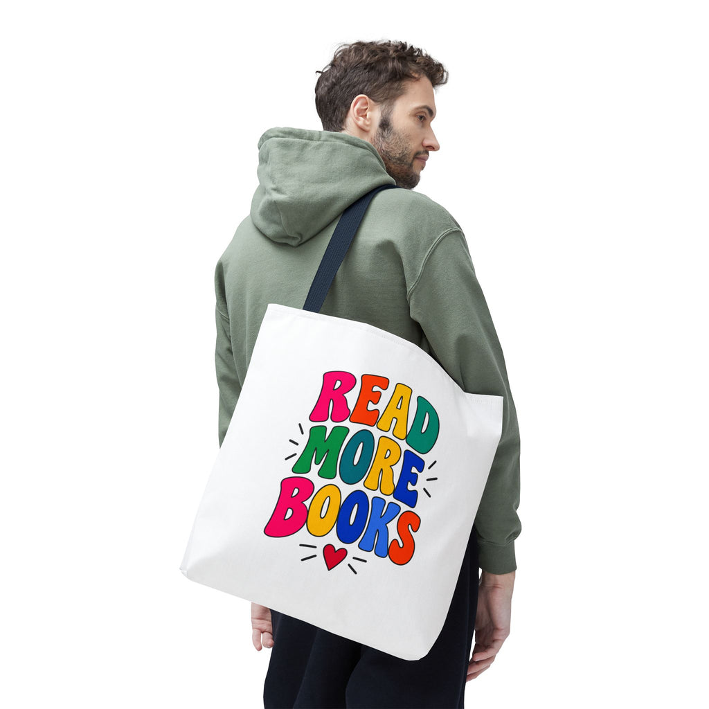 Read More Books Tote Bag — Colorful Book Lover Canvas Tote