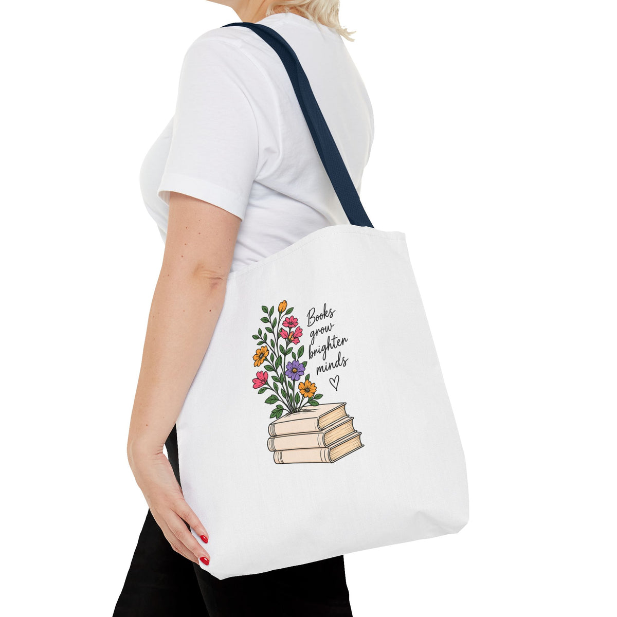Books Grow Brighter Minds Tote Bag Reading Lover