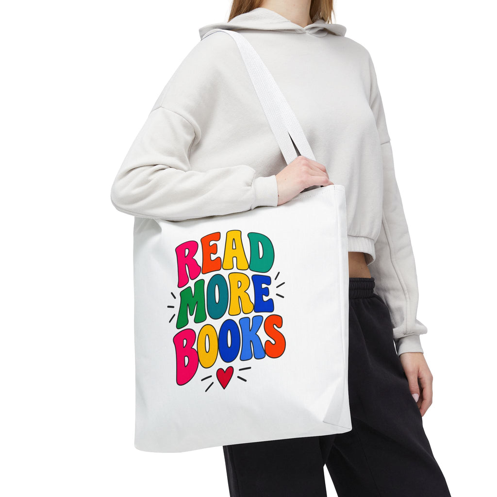 Read More Books Tote Bag — Colorful Book Lover Canvas Tote