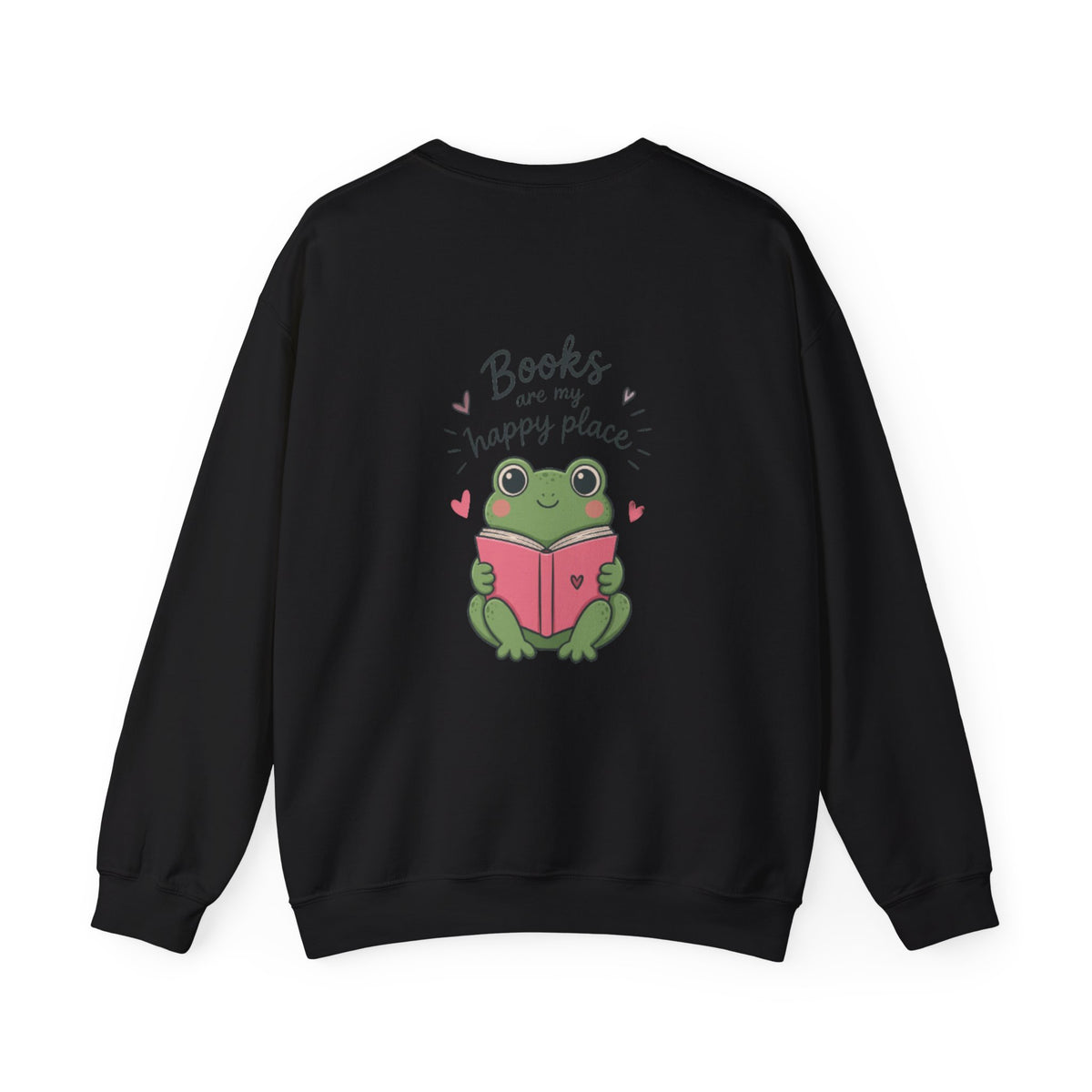 Reading Crewneck Sweatshirt — “Books Are My Happy Place” Cozy Booklover Pullover