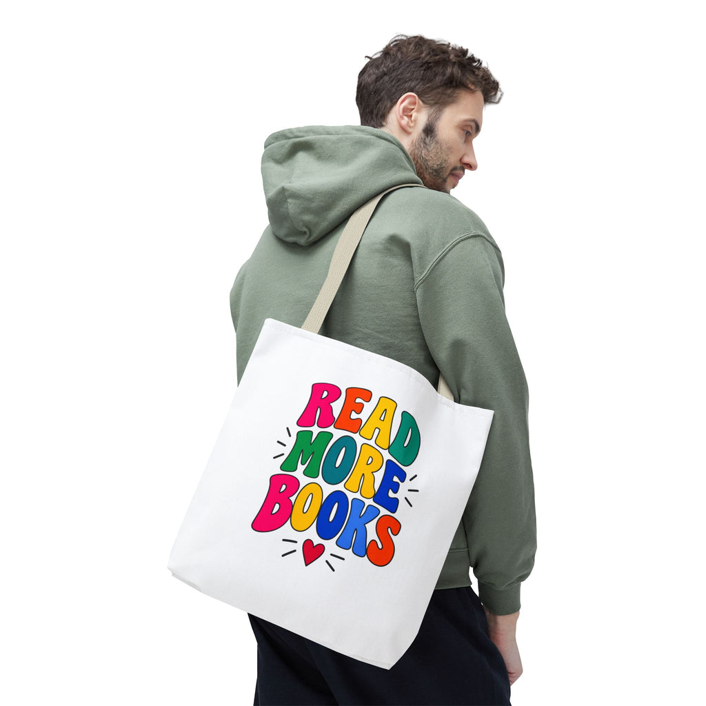Read More Books Tote Bag — Colorful Book Lover Canvas Tote