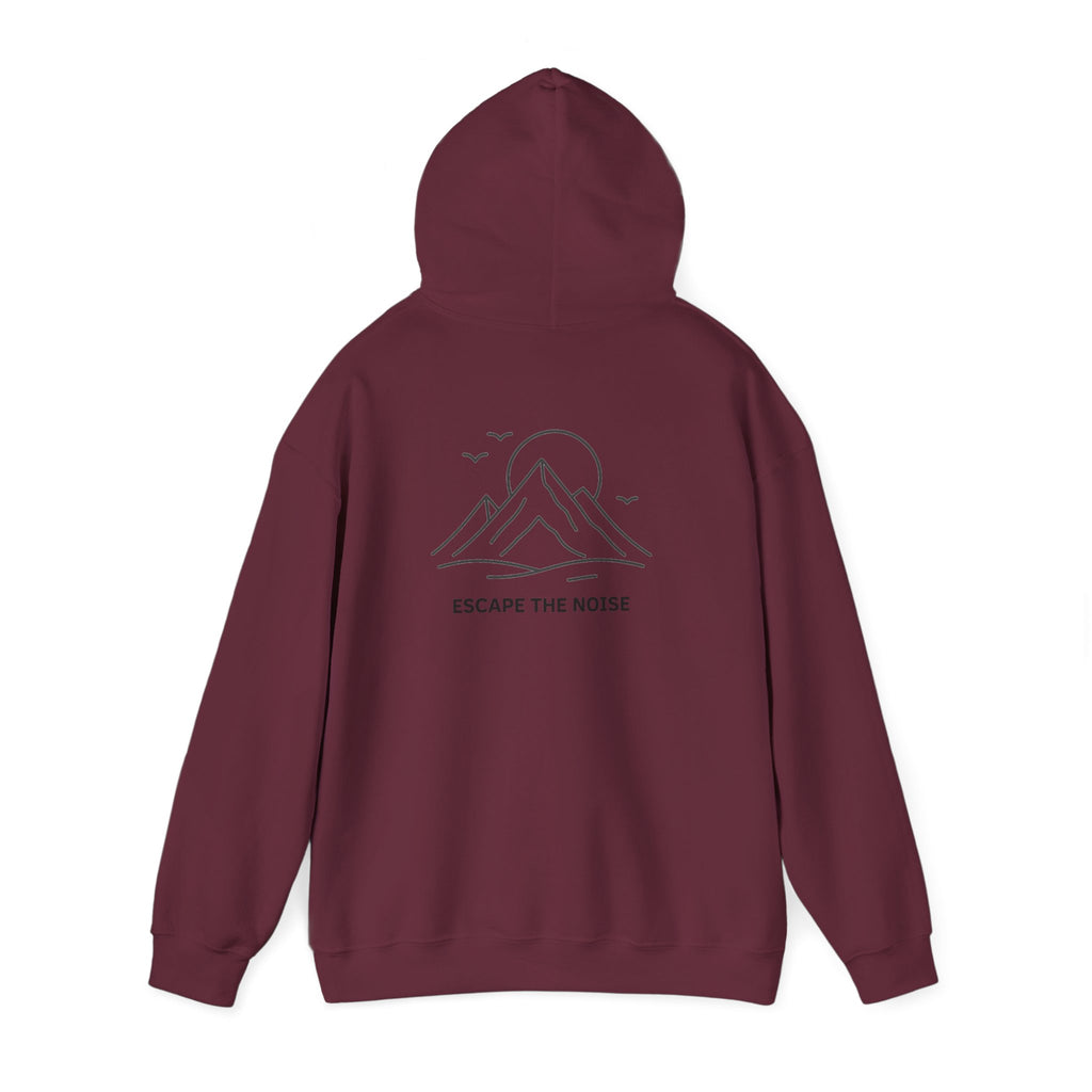Escape the Noise Hoodie with front and back print | Multiple Colors