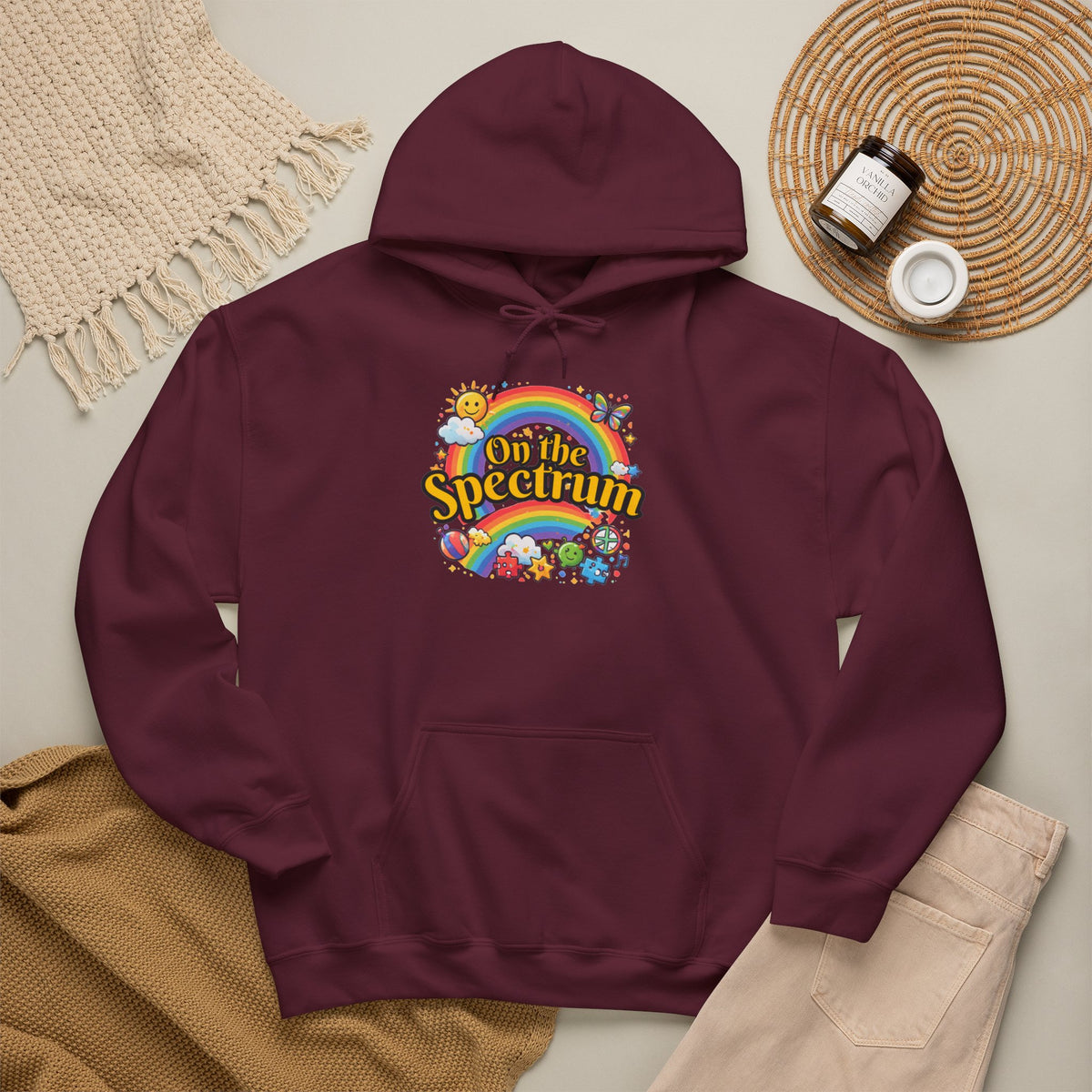 Spectrum Hoodie with front print | Multiple Colors