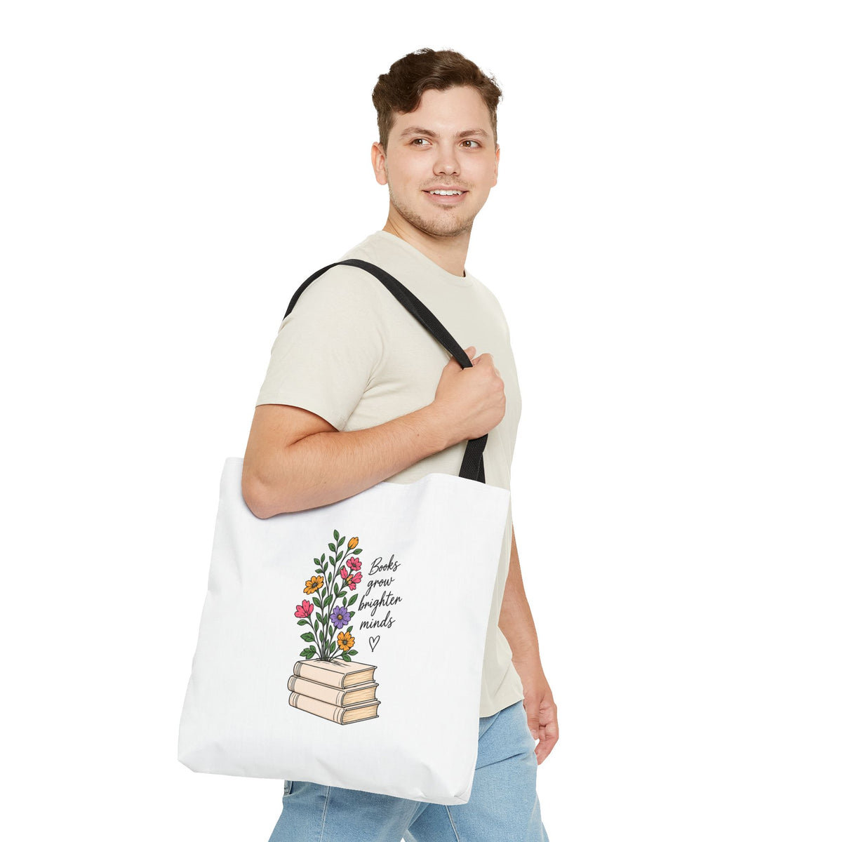Books Grow Brighter Minds Tote Bag Reading Lover