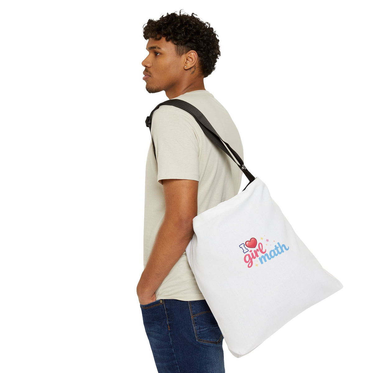 Adjustable Girl Math Tote Bag | Personalization possible | Multiple Sizes