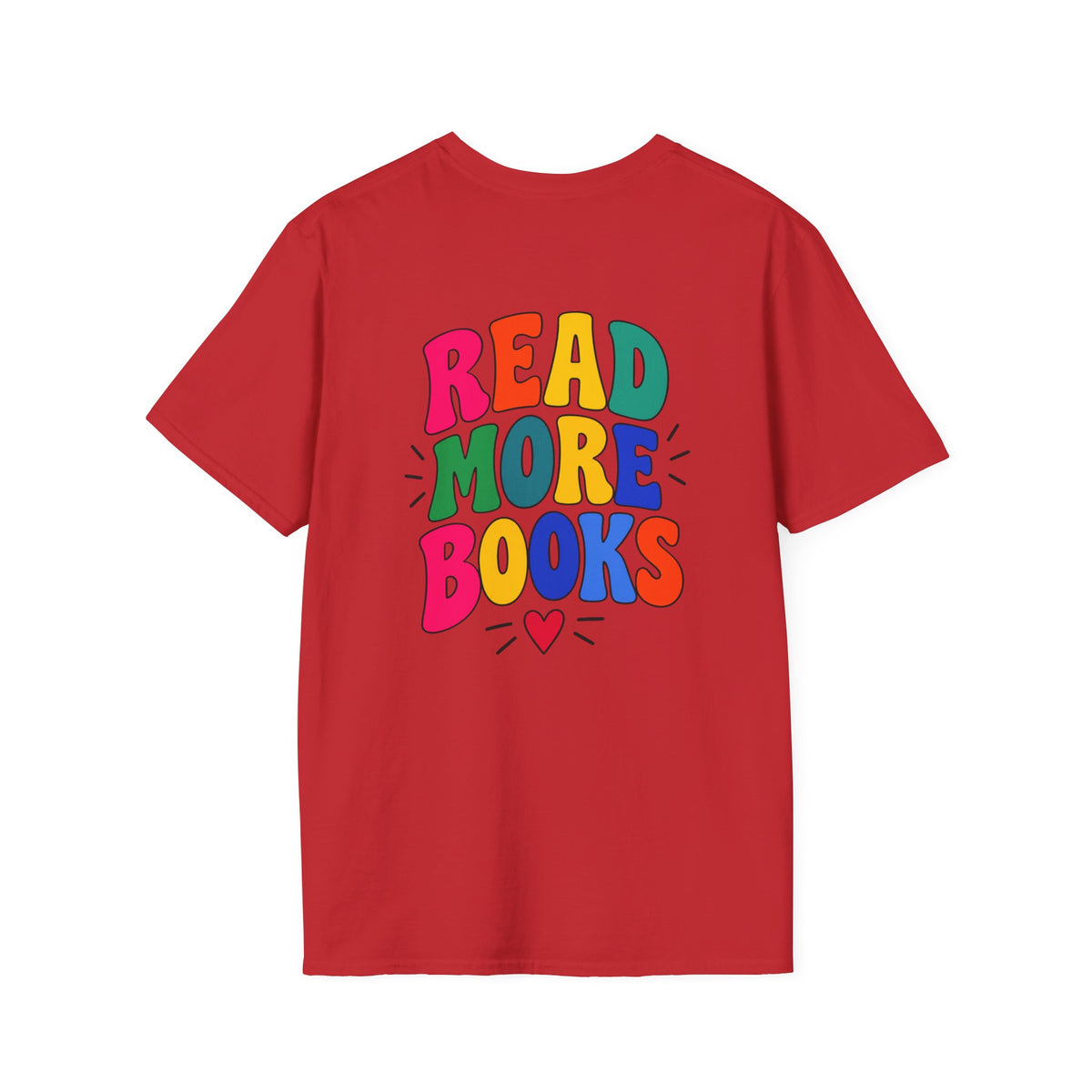 Read More Books T-Shirt — Colorful Retro Back Print