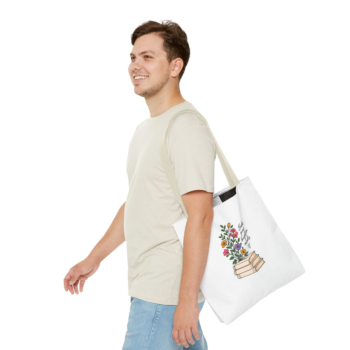 Books Grow Brighter Minds Tote Bag Reading Lover