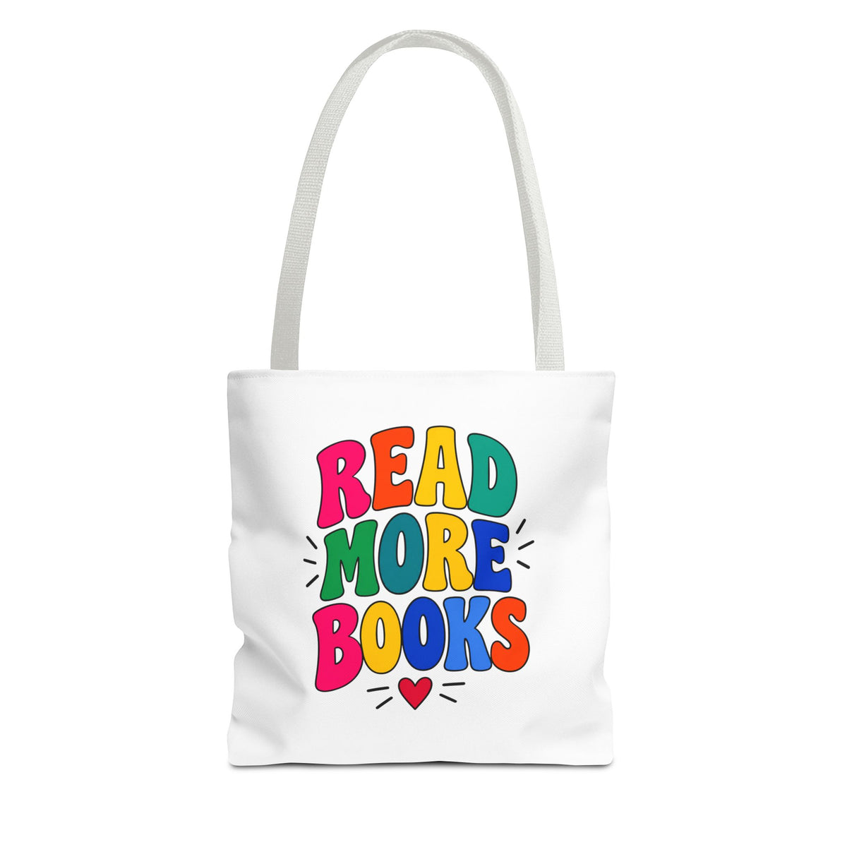 Read More Books Tote Bag — Colorful Book Lover Canvas Tote