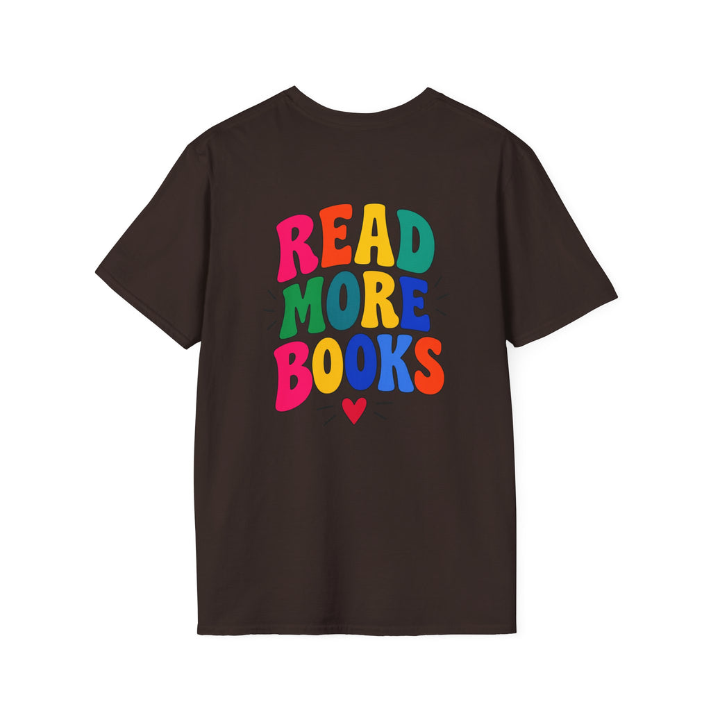 Read More Books T-Shirt — Colorful Retro Back Print