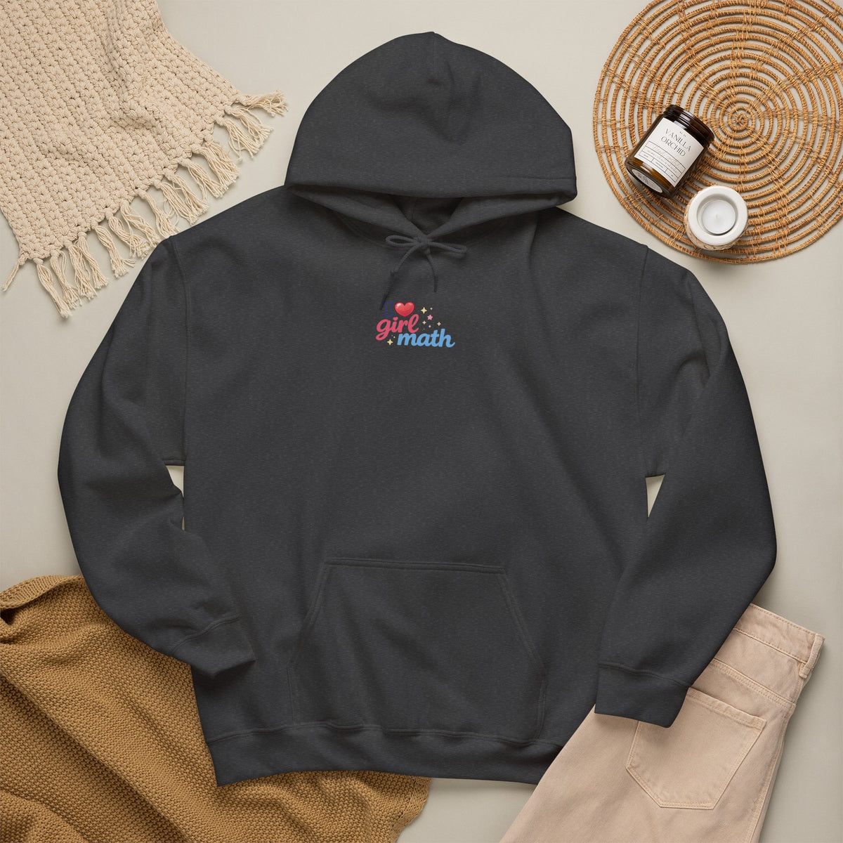 Girl Math Hoodie with front print | Multiple Colors