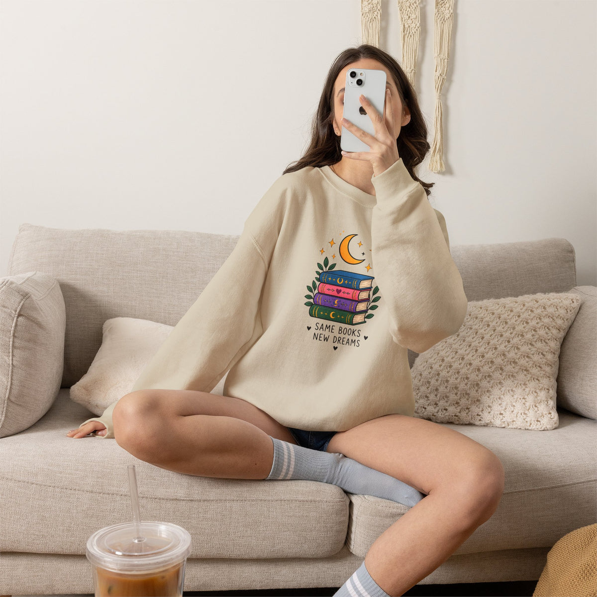 Book Lover Sweatshirt - Same Books New Dreams