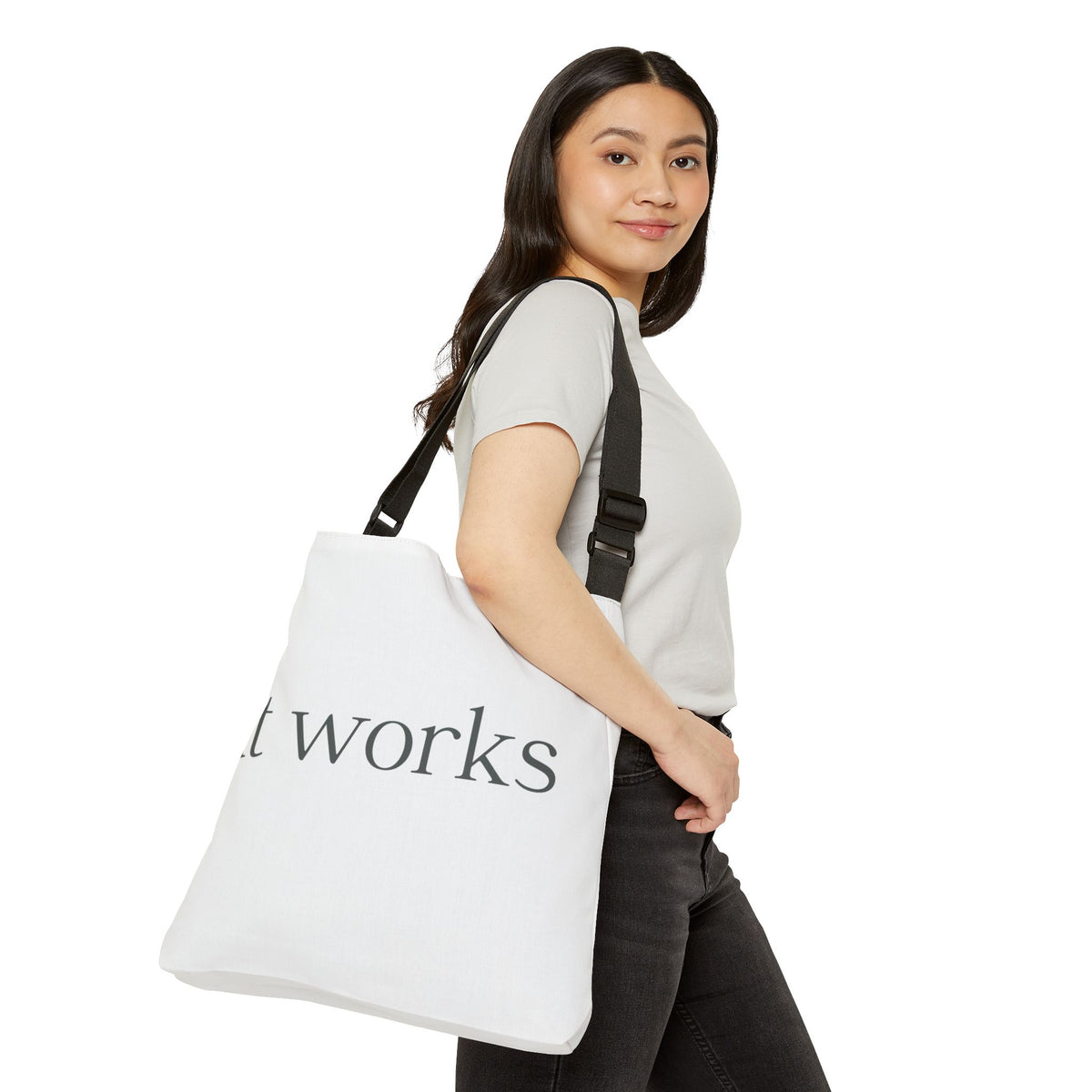 Adjustable Stay Delulu It Works Tote Bag | Personalization possible | Multiple Sizes